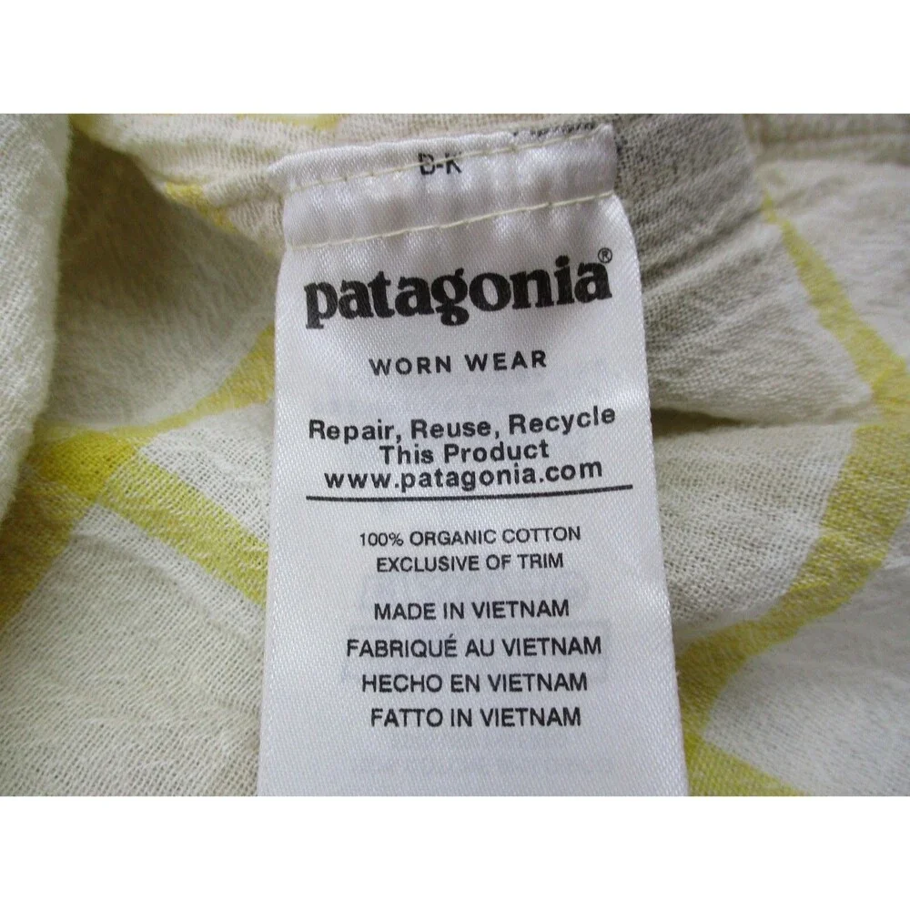 Patagonia Shirt Men Large White Yellow Plaid Steersman Hiking Casual Button Up * - Picture 8 of 14
